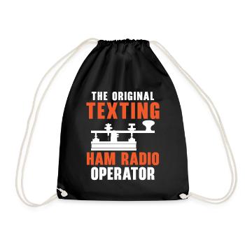 The original writing radio amateur Ham Radio Op - Drawstring Bag - black - Front