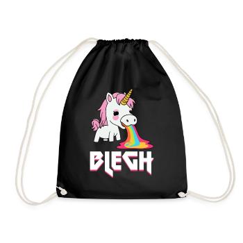 Blegh Heavy Metal Metalcore Einhorn - Turnbeutel - Schwarz - Vorne