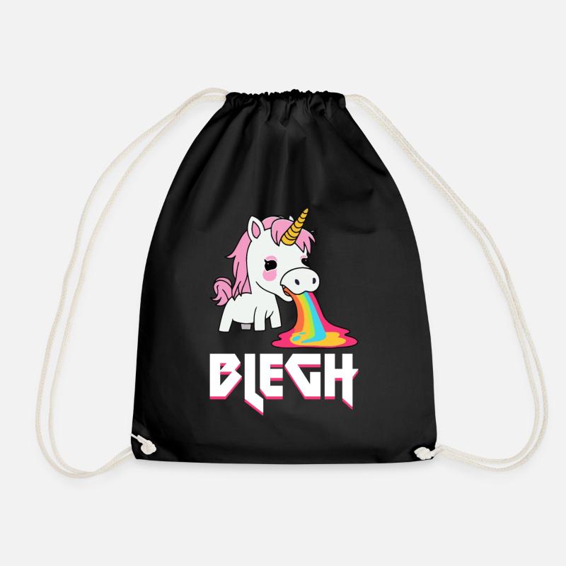 Blegh Heavy Metal Metalcore Unicorn - Drawstring Bag - black