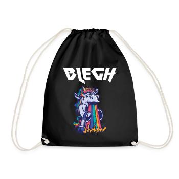 Blegh Heavy Metal Metalcore Einhorn - Turnbeutel - Schwarz - Vorne