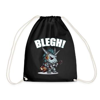 Blegh Heavy Metal Metalcore Einhorn - Turnbeutel - Schwarz - Vorne