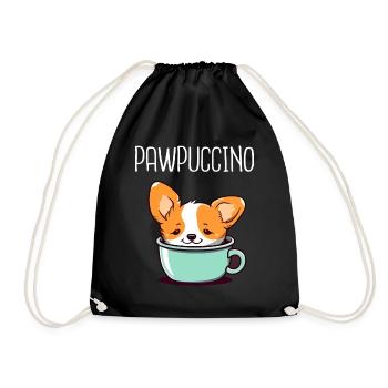 Pawpuccino Puppucino Chien dans la tasse de café Corgi - Sac de sport léger - noir - Devant