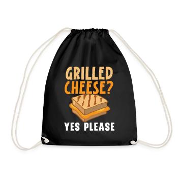 Gegrillter Käse? Ja bitte Foodie Gegrillter Käse - Turnbeutel - Schwarz - Vorne