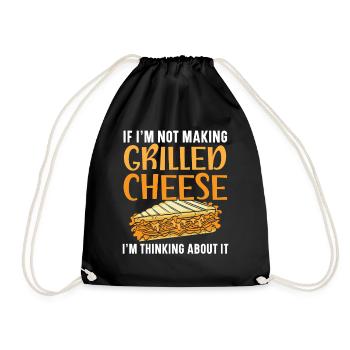 Wenn ich nicht gerade gegrillten Käse mache, dann - Turnbeutel - Schwarz - Vorne