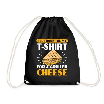 Ich tausche mein T-Shirt gegen einen gegrillten Kä - Turnbeutel - Schwarz - Vorne