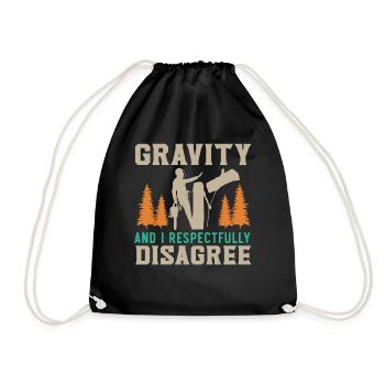 Gravity and I respectfully disagree Arbo - Drawstring Bag - black - Front