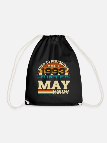 Mai 1993 Jahrgang Vintage Retro Geburtstag - Turnbeutel - Schwarz
