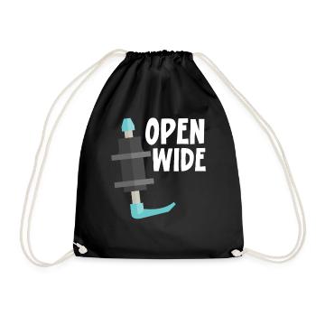 Open Wide Nurse Anesthesia Anesthesiologist - Drawstring Bag - black - Front