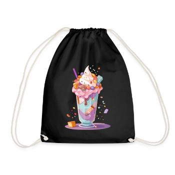 Candycore Aesthetic für Naschkatze - Turnbeutel - Schwarz - Vorne