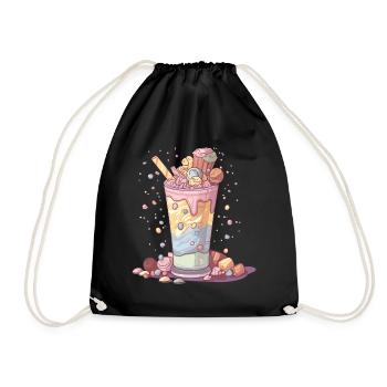 Candycore Aesthetic für Naschkatze - Turnbeutel - Schwarz - Vorne