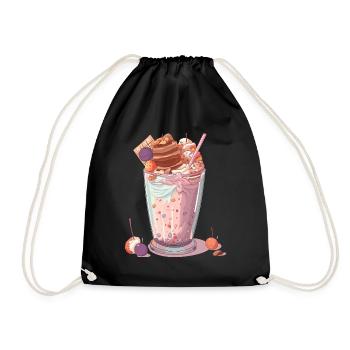 Candycore Aesthetic für Naschkatze - Turnbeutel - Schwarz - Vorne