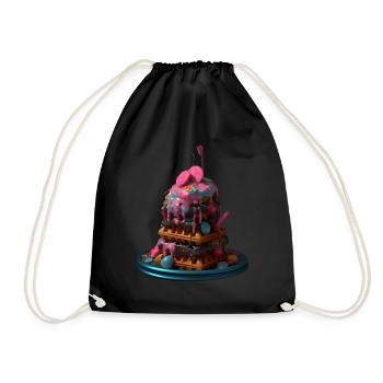 Candycore Aesthetic für Naschkatze - Turnbeutel - Schwarz - Vorne