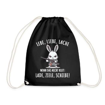 Lebe Liebe Lache Wenn das nicht hilft lade ziele - Turnbeutel - Schwarz - Vorne