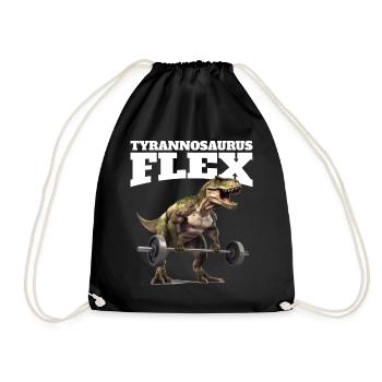 Fitness Bodybuilding Dino T-Rex Tyrannosaurus Flex - Drawstring Bag - black - Front
