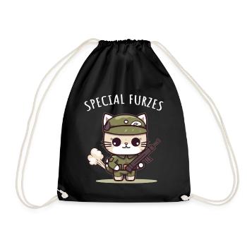 Special Furzes Katze General Militär Uniform - Turnbeutel - Schwarz - Vorne
