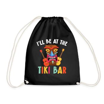 I'll be at the tiki bar Hawaiian luau - Drawstring Bag - black - Front