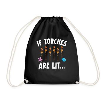 Quand les torches brûlent le Tiki hawaïen Luau Party - Sac de sport léger - noir - Devant