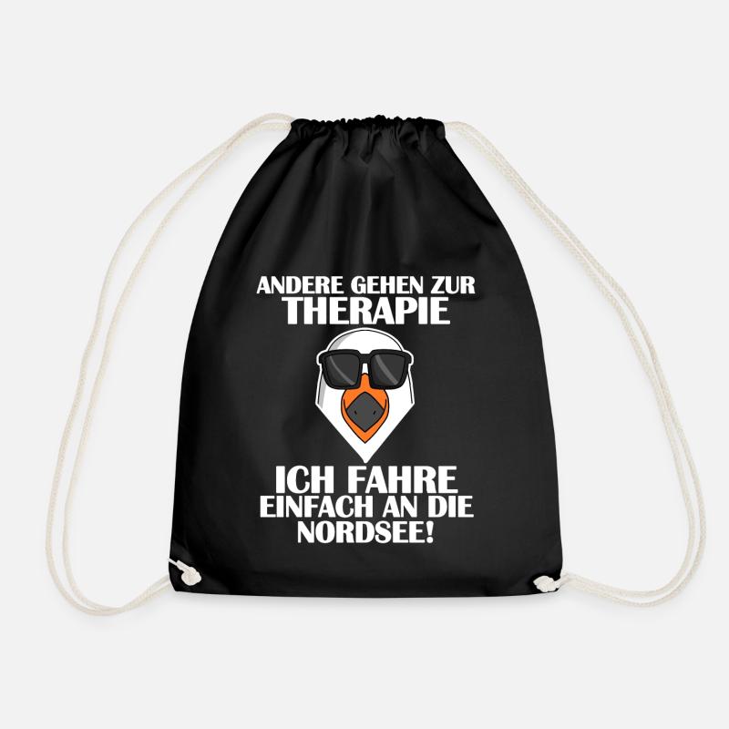Nordsee Plattdeutsch Spruch - Turnbeutel - Schwarz