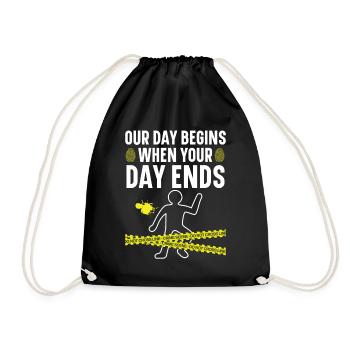 Notre journée commence quand votre journée se termine Médecin légiste - Sac de sport léger - noir - Devant