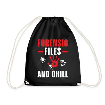 Forensische Akten und Chill Forensische Wissenscha - Turnbeutel - Schwarz - Vorne