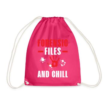 Forensische Akten und Chill Forensische Wissenscha - Turnbeutel - Fuchsia - Vorne