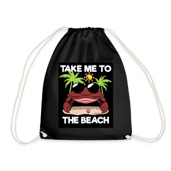 Take Me To The Beach Strand und Naturliebhaber - Turnbeutel - Schwarz - Vorne