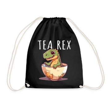 Tea Rex Süßer Dino in Teetasse - Turnbeutel - Schwarz - Vorne