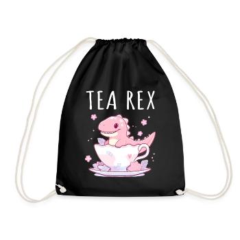 Tea Rex Süßer Dino in Teetasse - Turnbeutel - Schwarz - Vorne