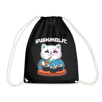 Le chat mange des sushis Amateur de sushis - Sac de sport léger - noir - Devant