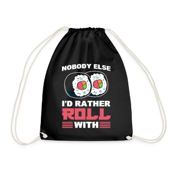 Sushi Roll Food Word Game Cuisine et cuisine - Sac de sport léger - noir - Devant