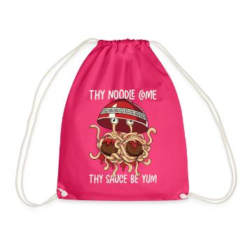 Fliegendes Spaghettimonster FSM - Turnbeutel - Fuchsia - Vorne