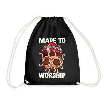 Flying Spaghetti Monster FSM Pastafarian - Drawstring Bag - black - Front