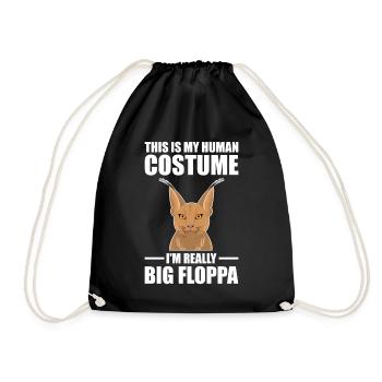 Great Floppa Caracal - Drawstring Bag - black - Front
