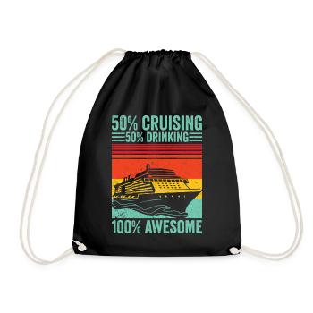 Drôle de croisière rétro - Sac de sport léger - noir - Devant