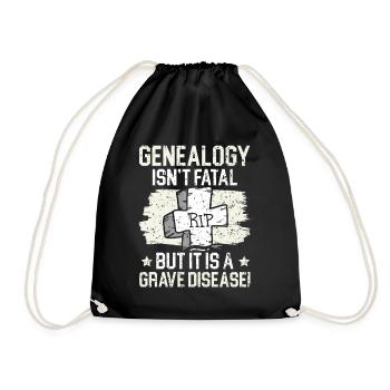 Genealogy is not deadly, but it is a serious problem - Drawstring Bag - black - Front