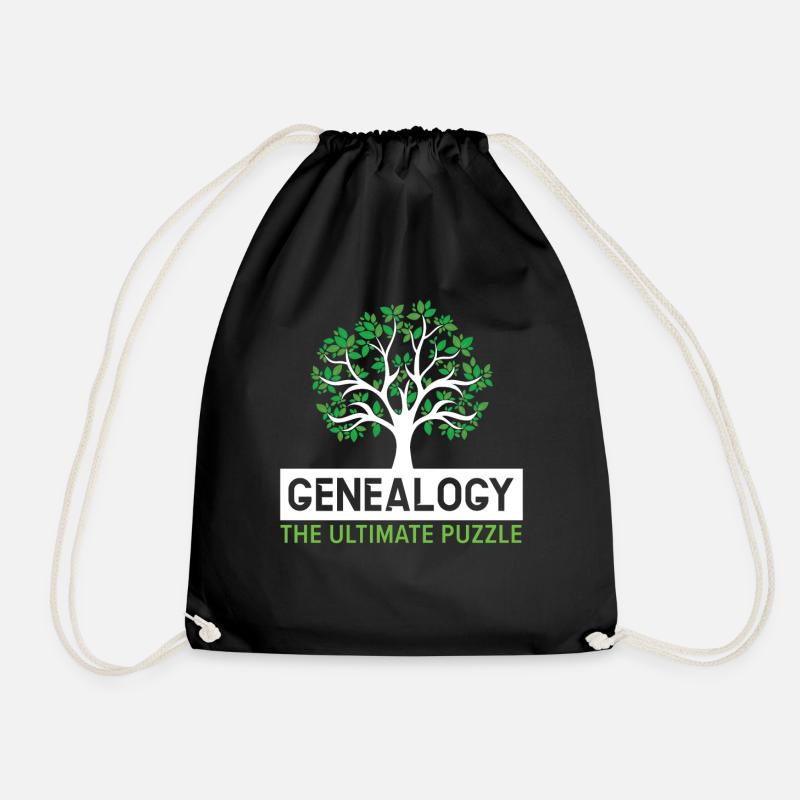Genealogie Das ultimative Rätsel Genealogen - Turnbeutel - Schwarz