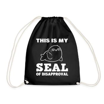 Funny animal word game - Drawstring Bag - black - Front