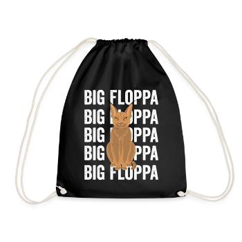 Big Floppa Caracal Cat Meme - Drawstring Bag - black - Front