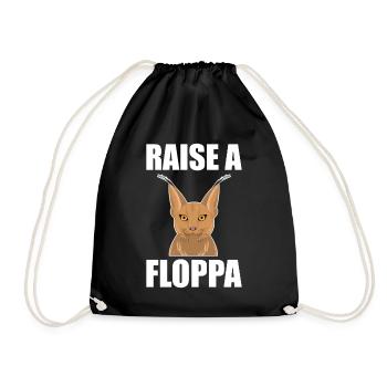 Big Floppa Caracal Cat Meme - Drawstring Bag - black - Front