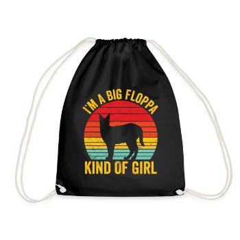 Big Floppa Caracal Retro - Drawstring Bag - black - Front