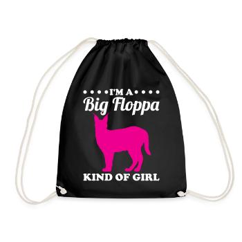 Big Floppa Caracal Cat Meme - Drawstring Bag - black - Front