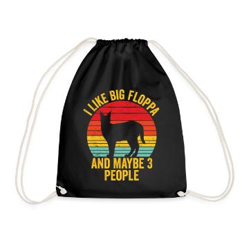 Great Floppa Caracal - Drawstring Bag - black - Front