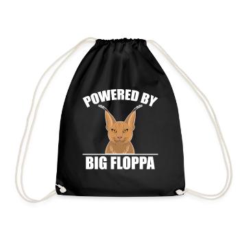 Big Floppa Caracal Cat Meme - Drawstring Bag - black - Front