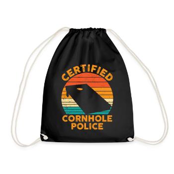 Lustiges Cornhole Corn Hole Retro - Turnbeutel - Schwarz - Vorne
