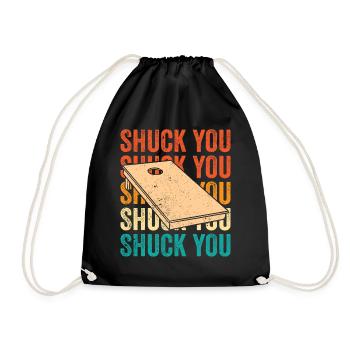Drôle de trou de maïs Cornhole Retro - Sac de sport léger - noir - Devant