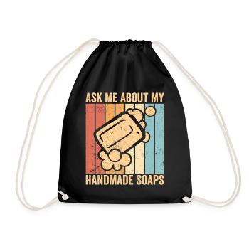 Funny soap making soap maker - Drawstring Bag - black - Front