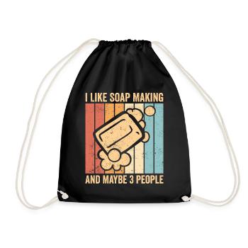 Funny soap making soap maker - Drawstring Bag - black - Front