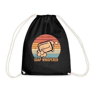 Funny soap making soap maker - Drawstring Bag - black - Front