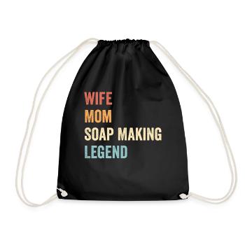 Funny soap making soap maker - Drawstring Bag - black - Front
