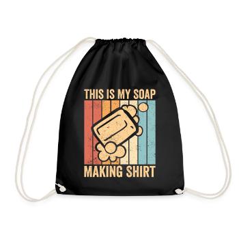 Funny soap making soap maker - Drawstring Bag - black - Front